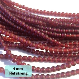 Rød agat, MAT 4 mm, 1/1 streng